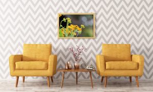 Interior with two armchairs and coffee table 3d rendering