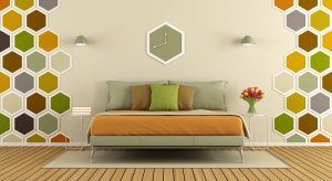 Colorful master bedroom