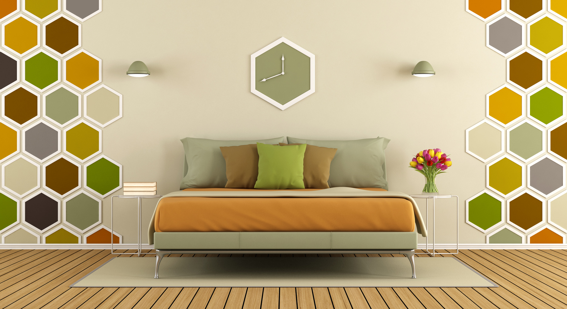 Colorful master bedroom